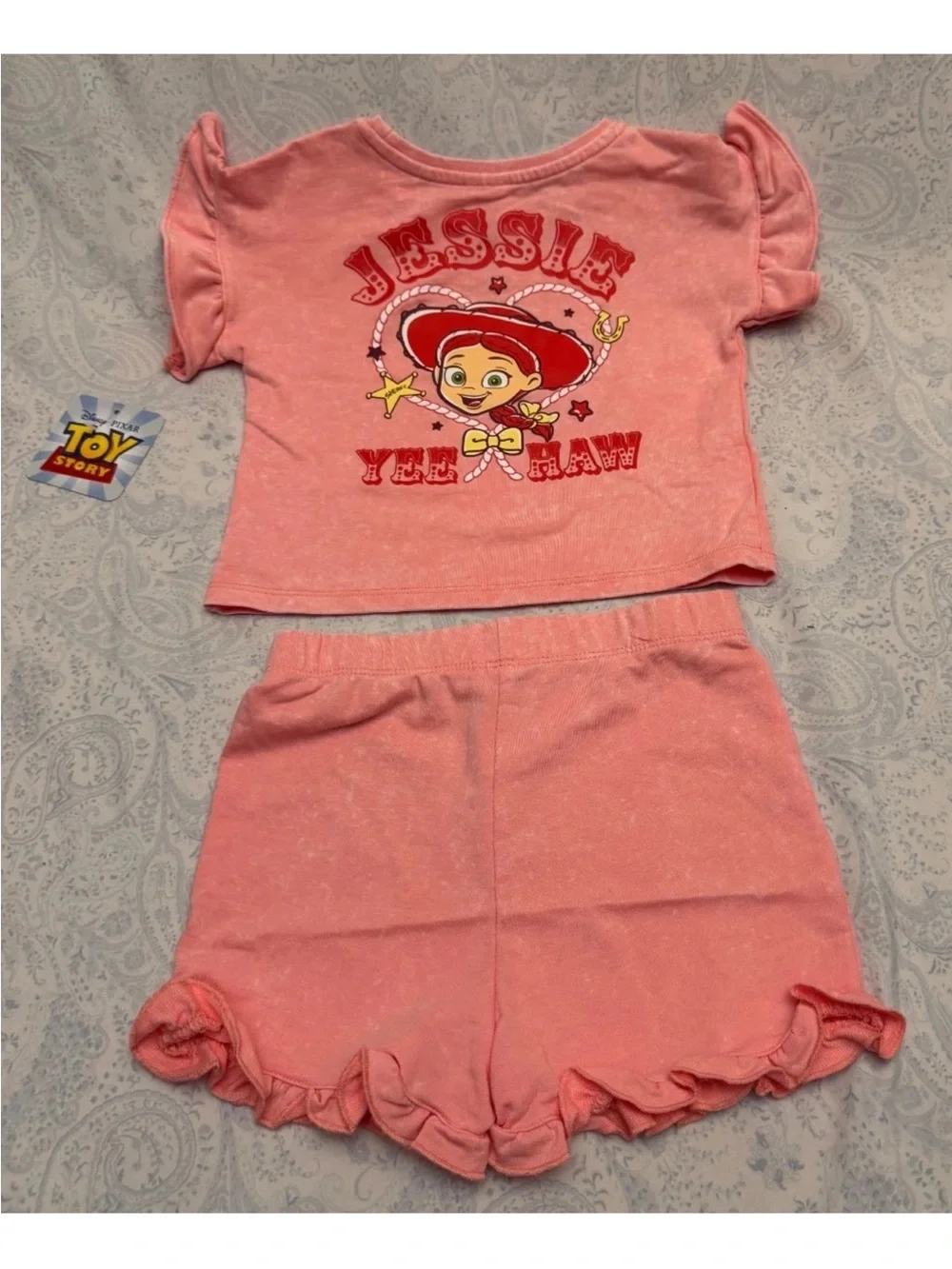Disney Pink Jessie Toy Story Girls Matching Top & Shorts Set